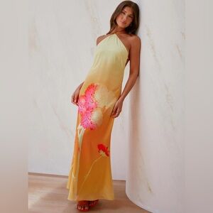 Peppermayo Exclusive - Chloe Maxi Dress - Orange Floral